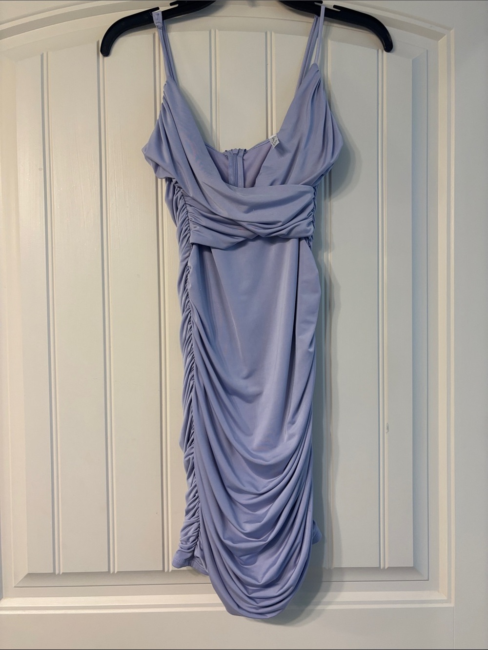 Lucy in the Sky Lilac Ruched Cowl Neck Mini Dress